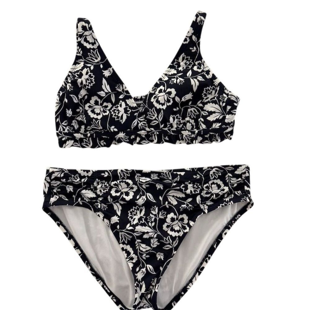 Draper James Black and White Floral Bikini